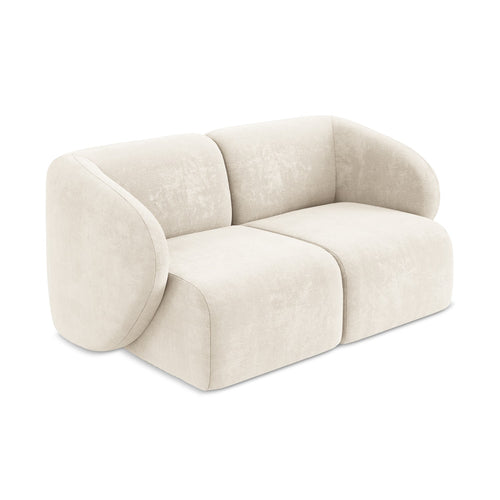 LaMiaSofa Tweezits modulaire bank Cervo - chenille stof - lichtbeige - 174x94x75