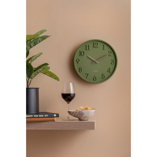 Karlsson wandklok Calma - groen - 3.8x30x30cm