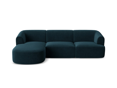 Cosmopolitan Design Modulaire hoekbank links Campi 4-zits, flueel diepe olie - 156x256x70cm