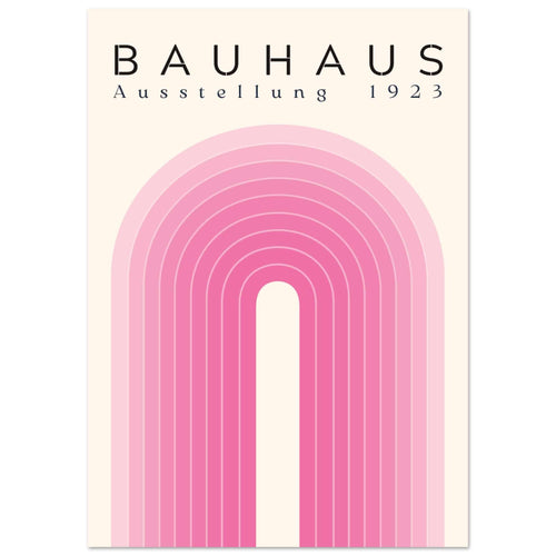 Artfulprints  Bauhaus - Pink rainbow   poster A4 21x29.7 cm - vtwonen shop