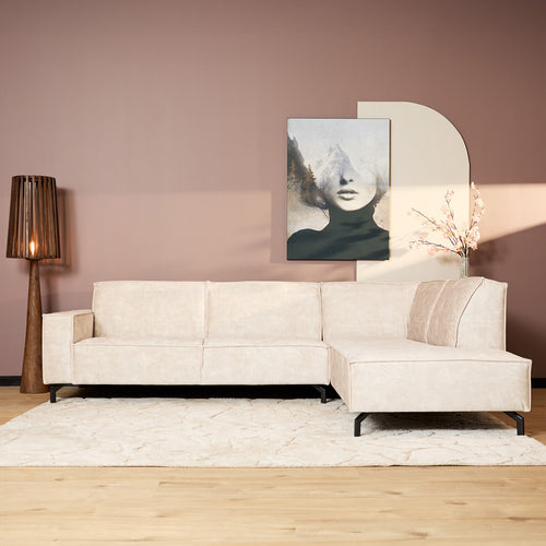 MySofa 2,5-zits Hoekbank Floris - Rechts Beige Velvet - 285x210x82cm