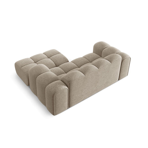 Cosmopolitan Design - Rechter hoekbank Treno 2-zits, chenille donkerbeige - 164x180x70cm