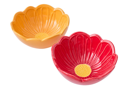 J-Line schaal Bloem - porselein - mix - large - doos van 2