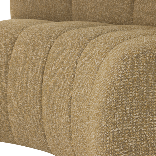 WOOOD eetbank halfronde hoek leuning Mojo - Bouclé - Geelbruin - 83x152x74