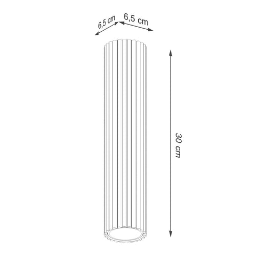 Sollux Lighting Plafondlamp KARBON 30 ultramarijn - 6,5x6,5x30cm