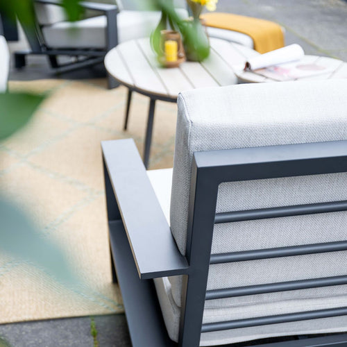 Garden Impressions loungestoel Coba verstelbaar donker grijs - valley sand