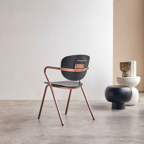 Tikamoon Stoel van eikenhout en metaal - Zwart - vtwonen shop