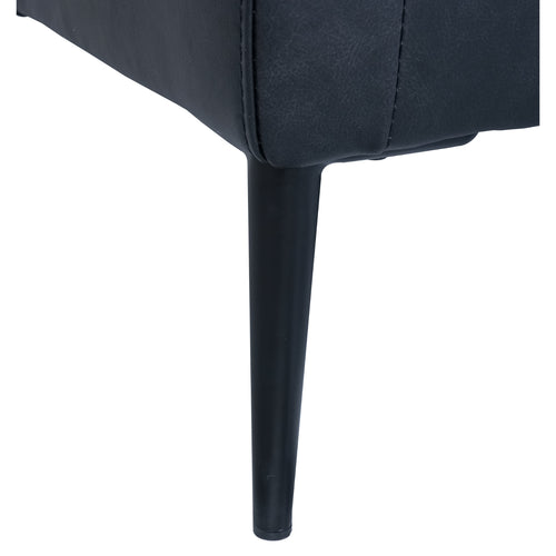 Furnhouse 2-zitsbank Valencia - Zwart - Leer - 88x157x83