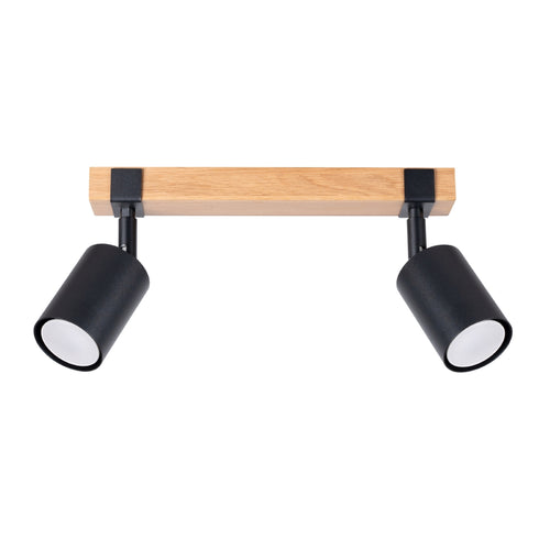 Sollux Lighting Plafondlamp FAGER 2 zwart - 38x6x17,2cm