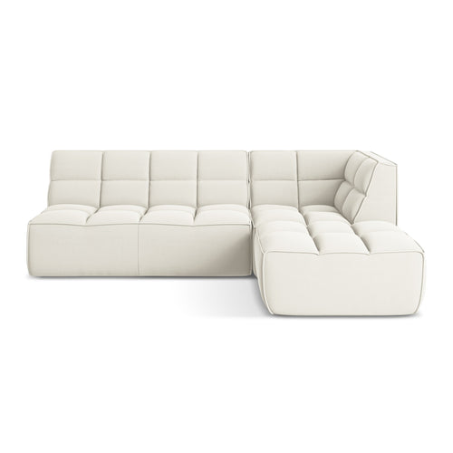 LaMiaSofa Modulaire hoekbank rechts Belluno - velours - lichtbeige - 258x178x75