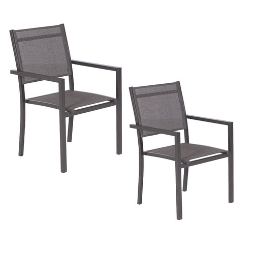 Garden Impressions tuinstoel Moon donker grijs - 2 stuks