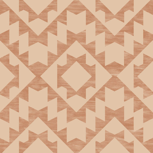 ESTAhome behang Marrakech aztec tapijt terracotta - 53 cm x 10.05 m - 139551