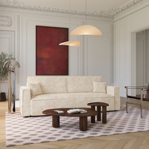 Premium Interiors - Slaapbank met opbergruimte  - corduroy beige 254cm