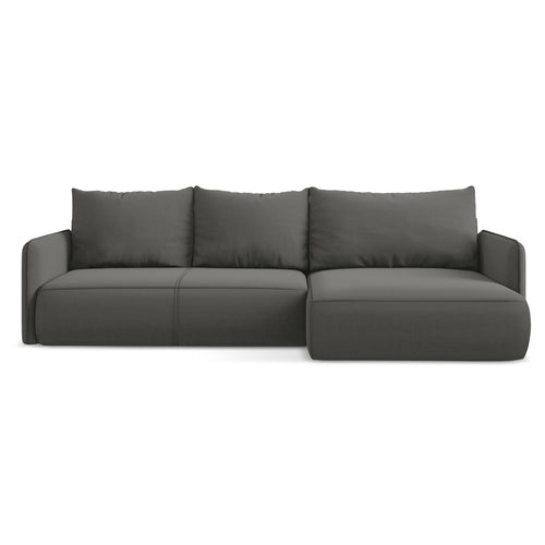 LaMiaSofa hoekbank rechts Palermo - velours - staal - 240x148x86