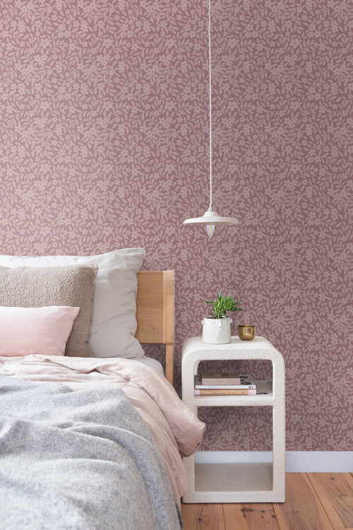 ESTAhome behang bloemetjes mauve paars - 50 x 900 cm - 131443 - vtwonen shop
