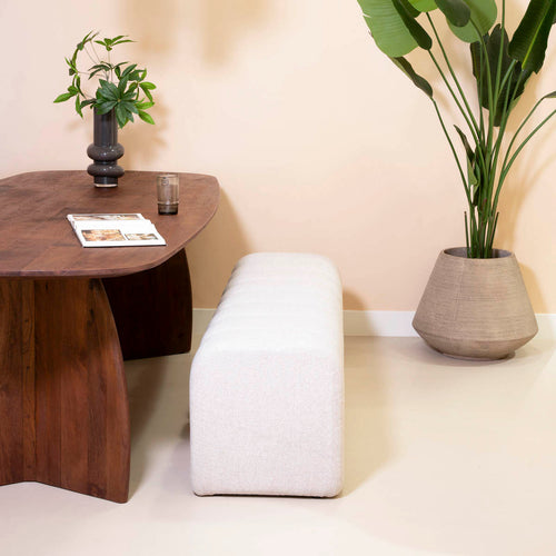 DÉJA Living Eetkamerbank Bogense - Beige Stof - 120x45x48cm