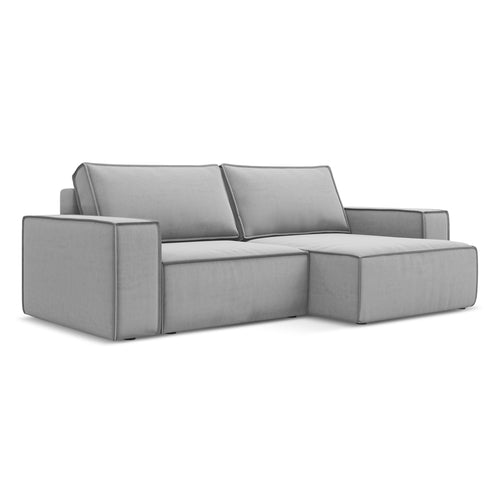 LaMiaSofa hoekbank rechts Livorno - velours - grijs - 257x148x82