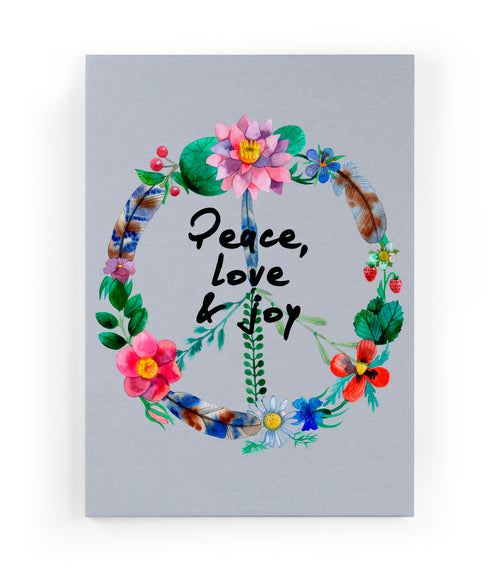 Canvas 60x40 Afdruk Vrede Liefde en Liefde