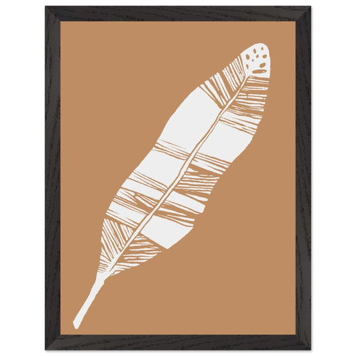 Artfulprints Poster met Lijst Boho – Desert feather   - 30x40 cm - Bruin
