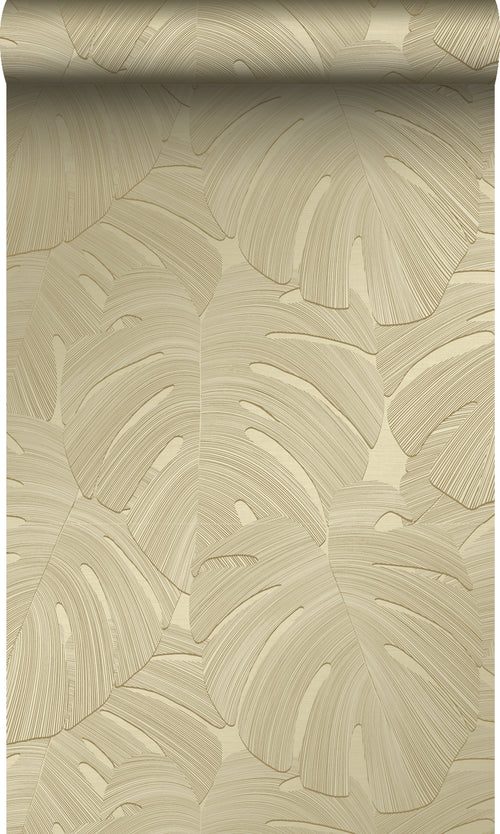 Origin Wallcoverings behang tropische bladeren zand beige - 53 cm x 10.05 m - 348025 - vtwonen shop