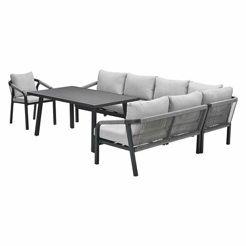 Garden Impressions lounge dining set Tarera donker grijs - 6-delig - incl stoel