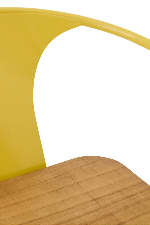 J-Line kinderstoel Evi - ijzer  - geel - 2 stuks