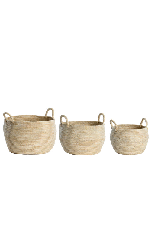 Light & Living mand KILBAHA - Ø33x30cm - bruin - Set van 3 - vtwonen shop