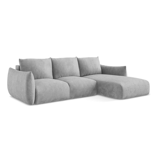 LaMiaSofa hoekbank rechts Savona - chenille stof - lichtgrijs - 242x162x90