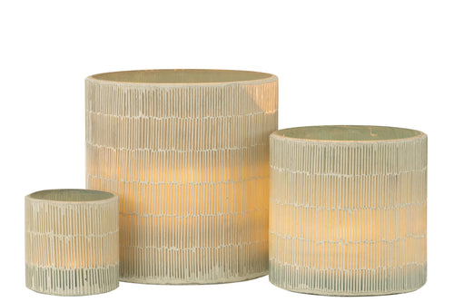 J-Line windlicht Mozaiek - glas - grijs - large - vtwonen shop