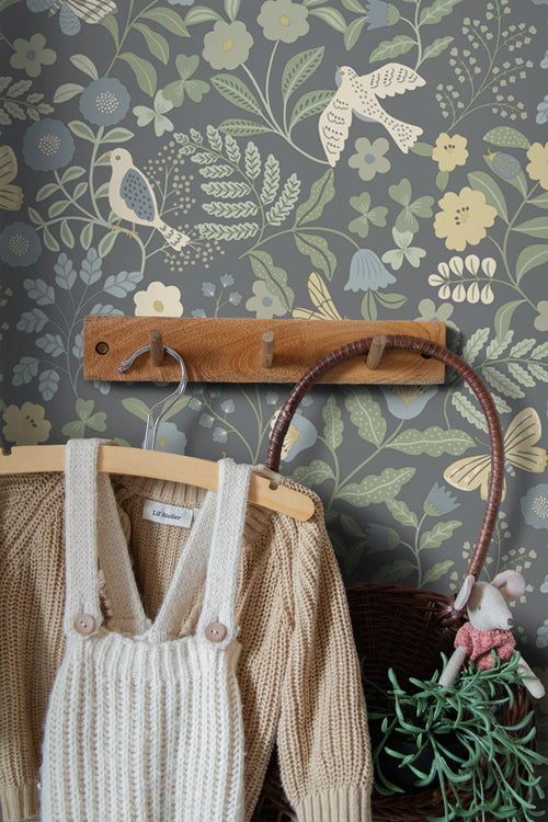 ESTAhome behang bloemen en vogels blauw en groen - 50 x 900 cm - 131464 - vtwonen shop