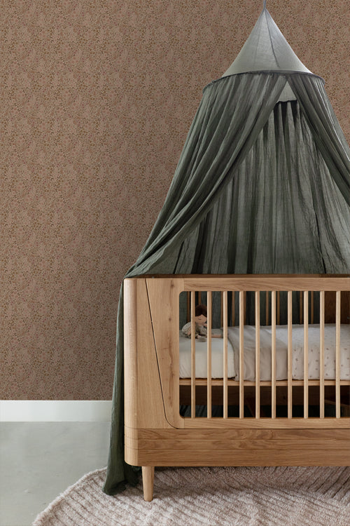 ESTAhome behang bloemetjes donker terracotta roze - 50 x 900 cm - 131231 - vtwonen shop