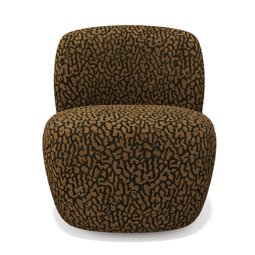 Premium Interiors - Draaistoel COMI - stof met patroon  bruin 65cm