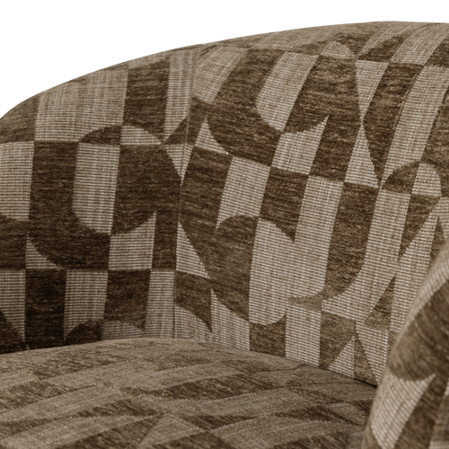 WOOOD draaifauteuil Serra - Grafisch Patroon - Olijfgroen - 68x70x77