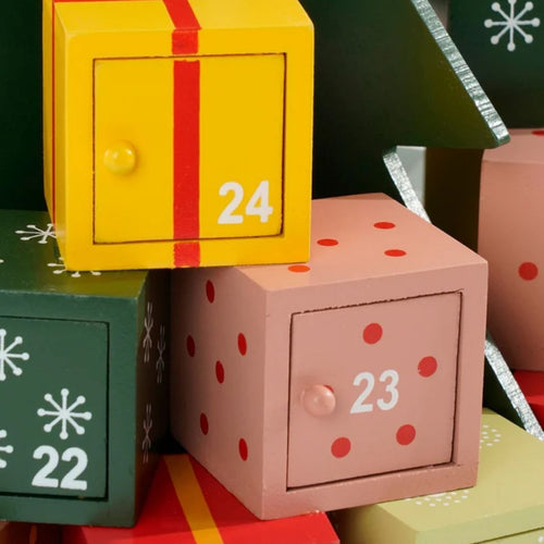 Mica Decorations Kerst Adventskalender - Kerstboom met 24 Cadeauvakjes - Advent Kalender 2026 - voor Kinderen en Volwassenen - H30 x D27,5 cm - 100%
