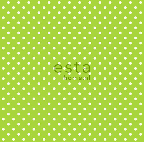 ESTAhome behang stippen limegroen - 53 cm x 10.05 m - 115743