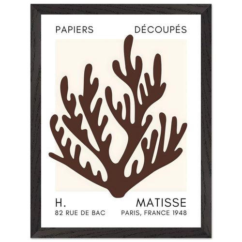 Artfulprints Poster met Lijst Matisse – Coral harmony brown   - 30x40 cm - Bruin
