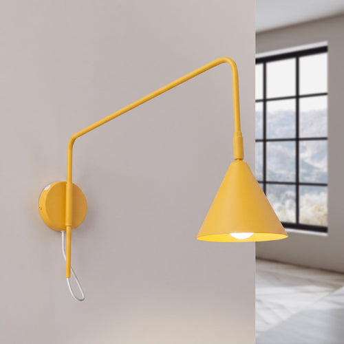 Sollux Lighting Wandlamp NOX 1 geel met schakelaar - 14x61x30cm