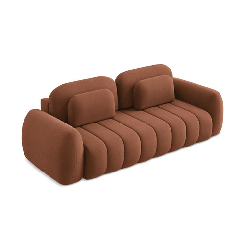 LaMiaSofa 3-zits slaapbank Ginosa - bouclé - terracotta - 266x121x95