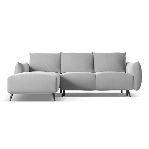LaMiaSofa hoekbank links Genova - velours - grijs - 242x162x86
