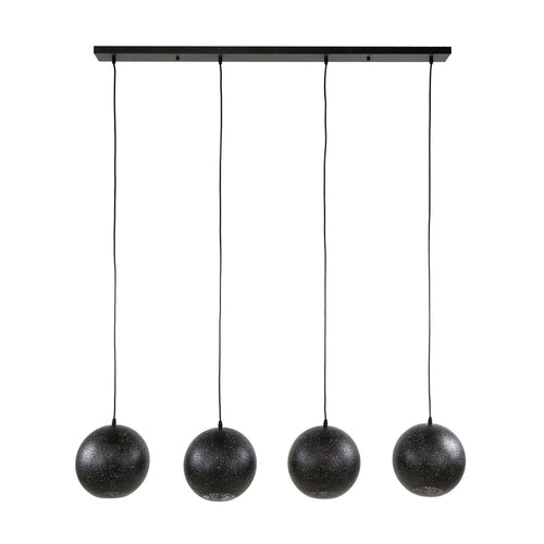Giga Meubel Hanglamp Zip - Zwart Metaal - 4-Lichts - 130x25x150cm