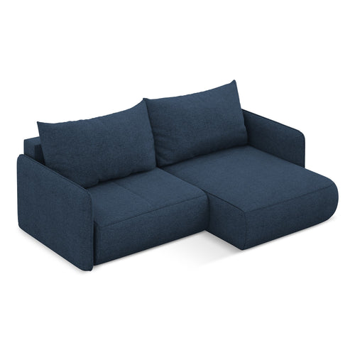 LaMiaSofa hoekbank rechts Palermo - chenille stof - koningsblauw - 207x148x86