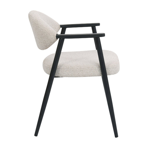 DÉJA Living Eetkamerstoel Karup - Beige/Zwart - Set van 2 - vtwonen shop