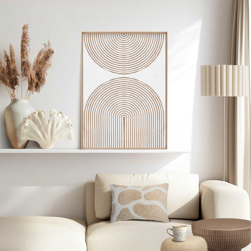 Reinders Bows - tinted schilderij 3d art -  beige - woonkamer - 70x50cm