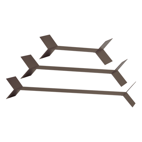 WOOOD wandplanken Lorin - Metaal - Mokkabruin - Set Van 3 - 13x80x13