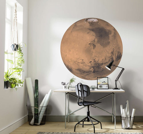 Sanders & Sanders zelfklevende behangcirkel planeet Mars terracotta - Ø 125 cm - 611761