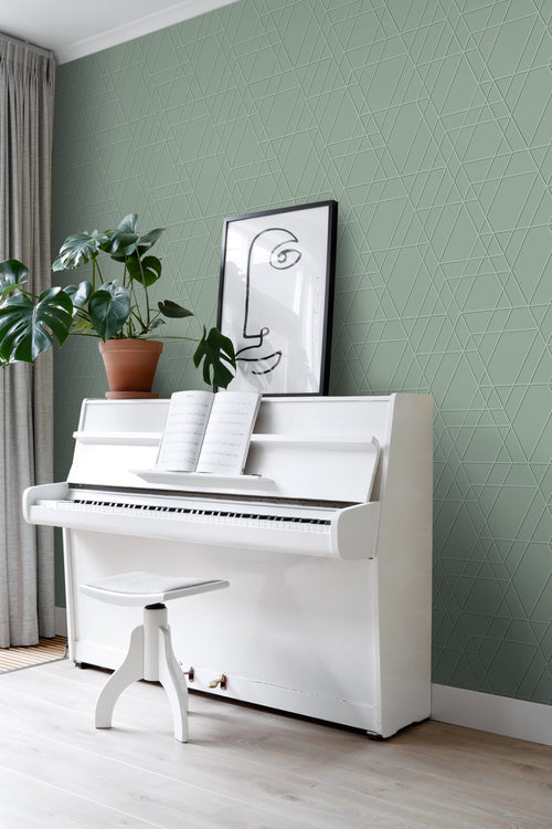 ESTAhome behang grafisch 3D motief vergrijsd mintgroen - 50 x 900 cm - 139602 - vtwonen shop