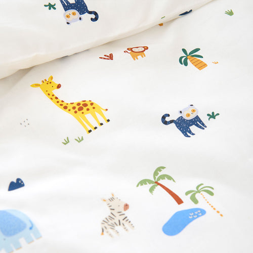 Petite Amélie Kinderbeddengoed SAFARI 2 dlg - 90x200 cm - biologisch katoen - crème