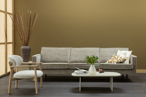 WOOOD fauteuil met houten frame Udar - Polyester - Naturel - 76x68x75