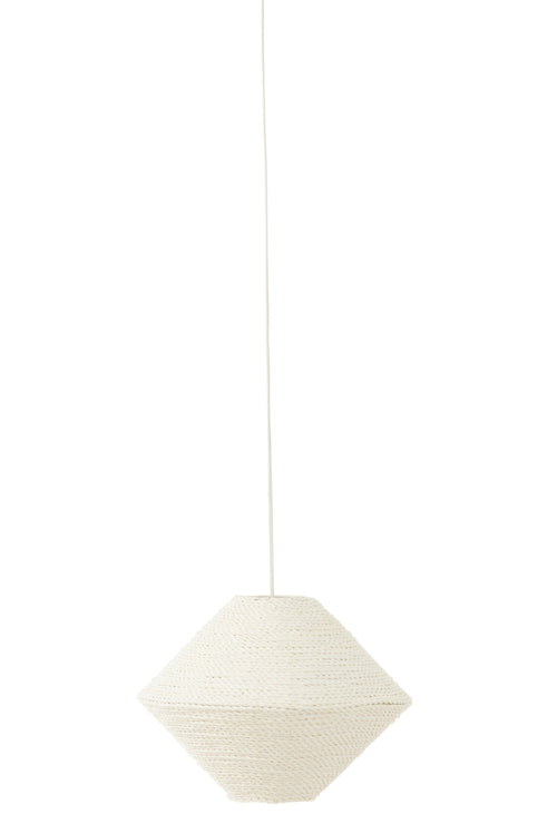 J-Line hanglamp Ufo - zeegras - wit - small