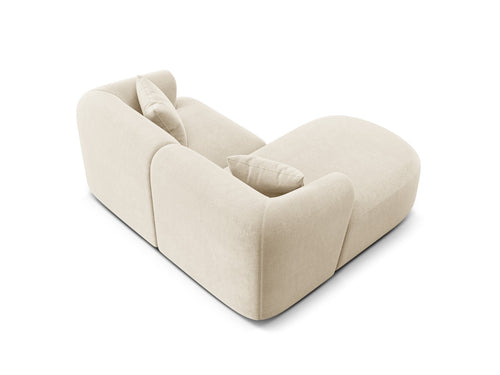 Cosmopolitan Design Modulaire hoekbank links Campi 3-zits, flueel lichtbeige - 156x180x70cm